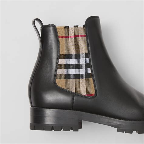 burberry vintage check detail leather chelsea boots|chelsea boots bloomingdale's.